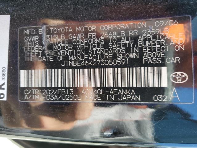 2007 Toyota Camry Ce VIN: JTNBE46K273050591 Lot: 61321844