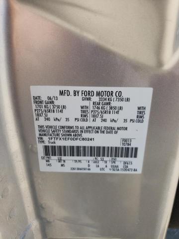 2013 Ford F150 Super Cab VIN: 1FTFX1EF0DFC80241 Lot: 57856704