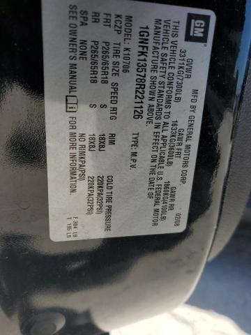 2008 Chevrolet Tahoe K1500 Hybrid VIN: 1GNFK13578R221126 Lot: 57349884