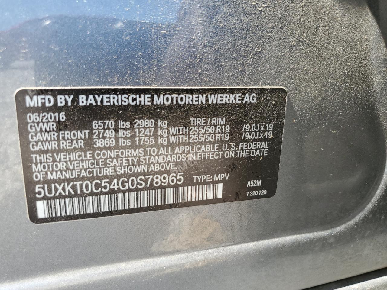 5UXKT0C54G0S78965 2016 BMW X5 Xdr40E