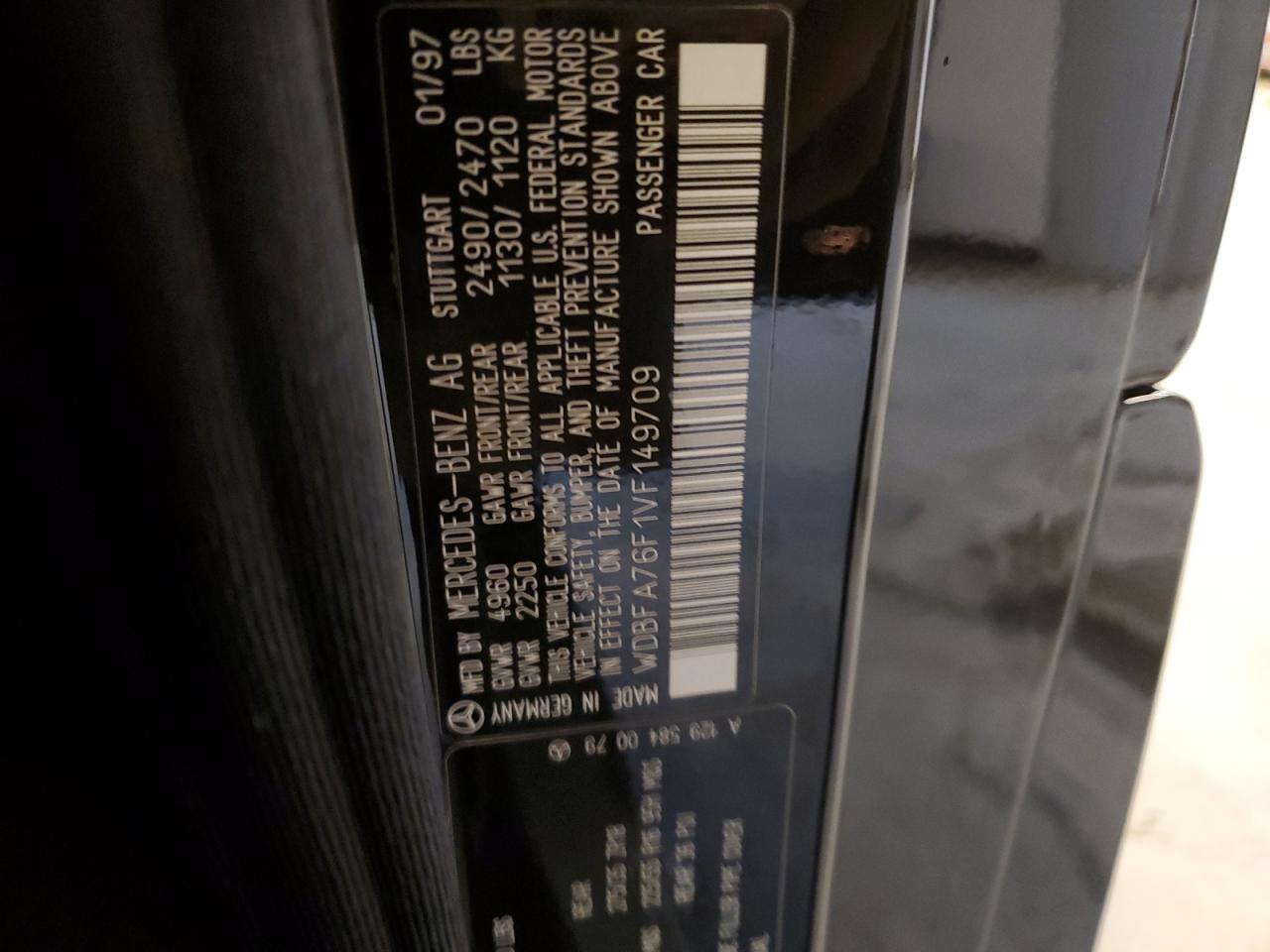 WDBFA76F1VF149709 1997 Mercedes-Benz Sl 600