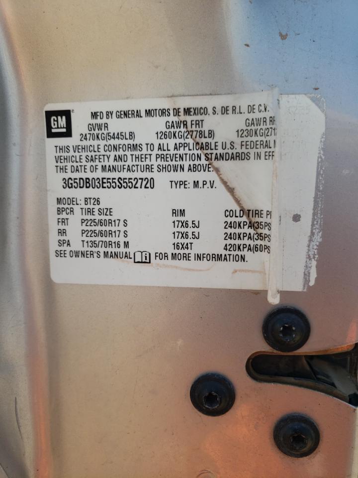 3G5DB03E55S552720 2005 Buick Rendezvous Cx