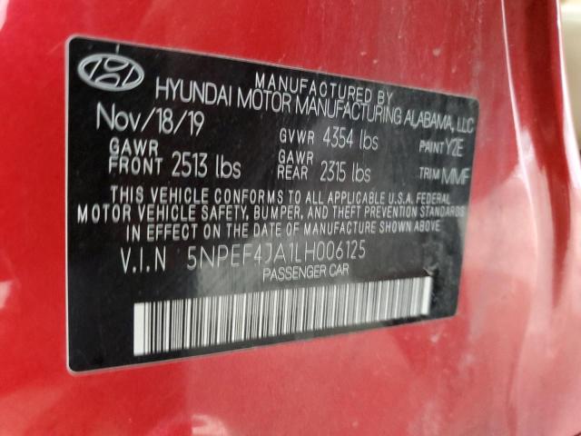 2020 Hyundai Sonata Sel VIN: 5NPEF4JA1LH006125 Lot: 60127064