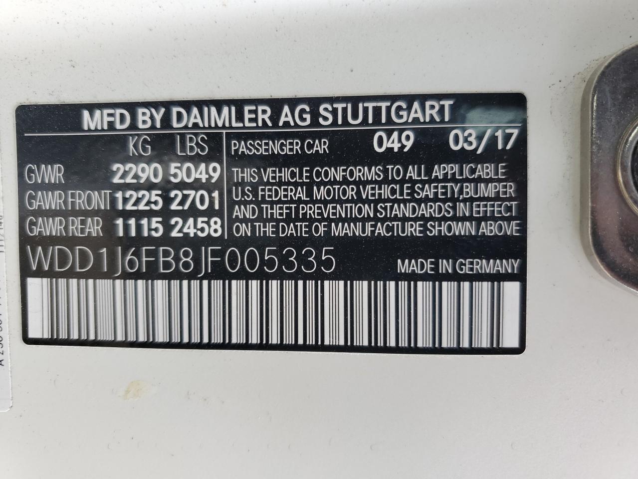 WDD1J6FB8JF005335 2018 Mercedes-Benz E 400