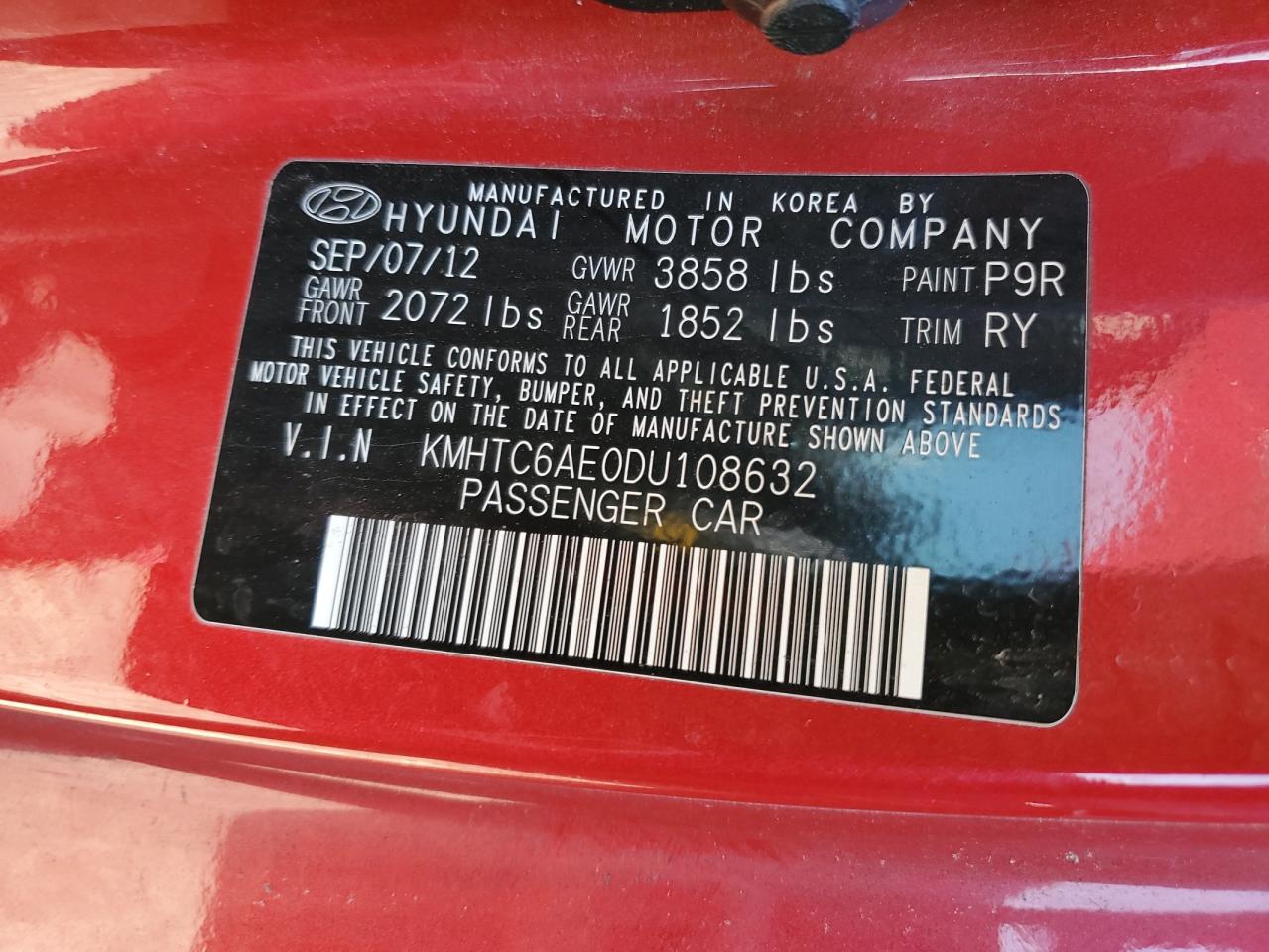 KMHTC6AE0DU108632 2013 Hyundai Veloster Turbo