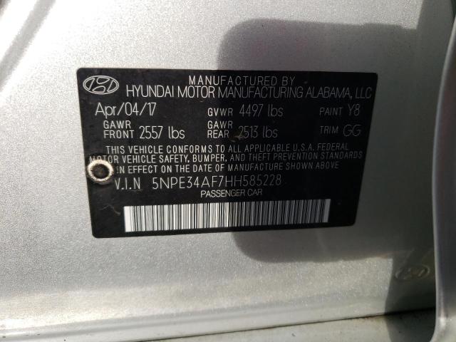 2017 Hyundai Sonata Sport VIN: 5NPE34AF7HH585228 Lot: 59716374