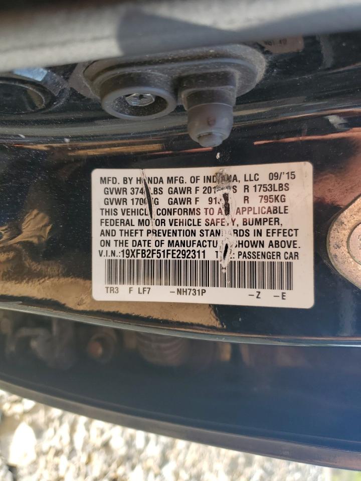 19XFB2F51FE292311 2015 Honda Civic Lx 19XFB2F51FE292311 2015 Honda Civic Lx