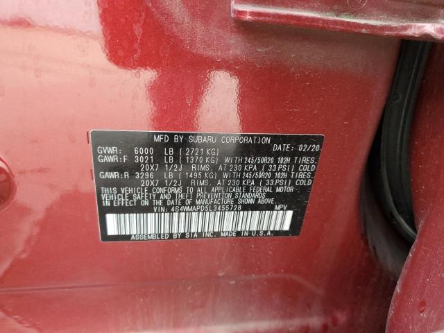 2020 Subaru Ascent Limited VIN: 4S4WMAPD5L3455728 Lot: 60237244