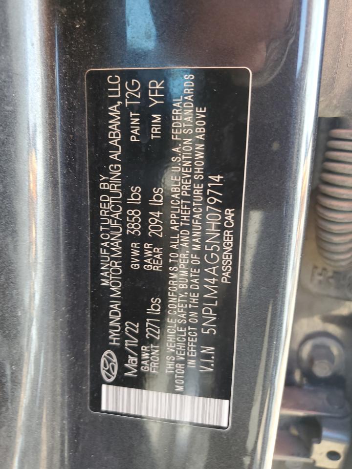 5NPLM4AG5NH079714 2022 Hyundai Elantra Sel