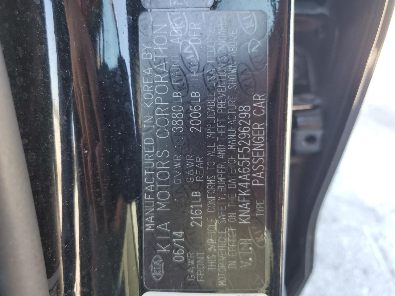 KNAFK4A65F5296298 2015 Kia Forte Lx