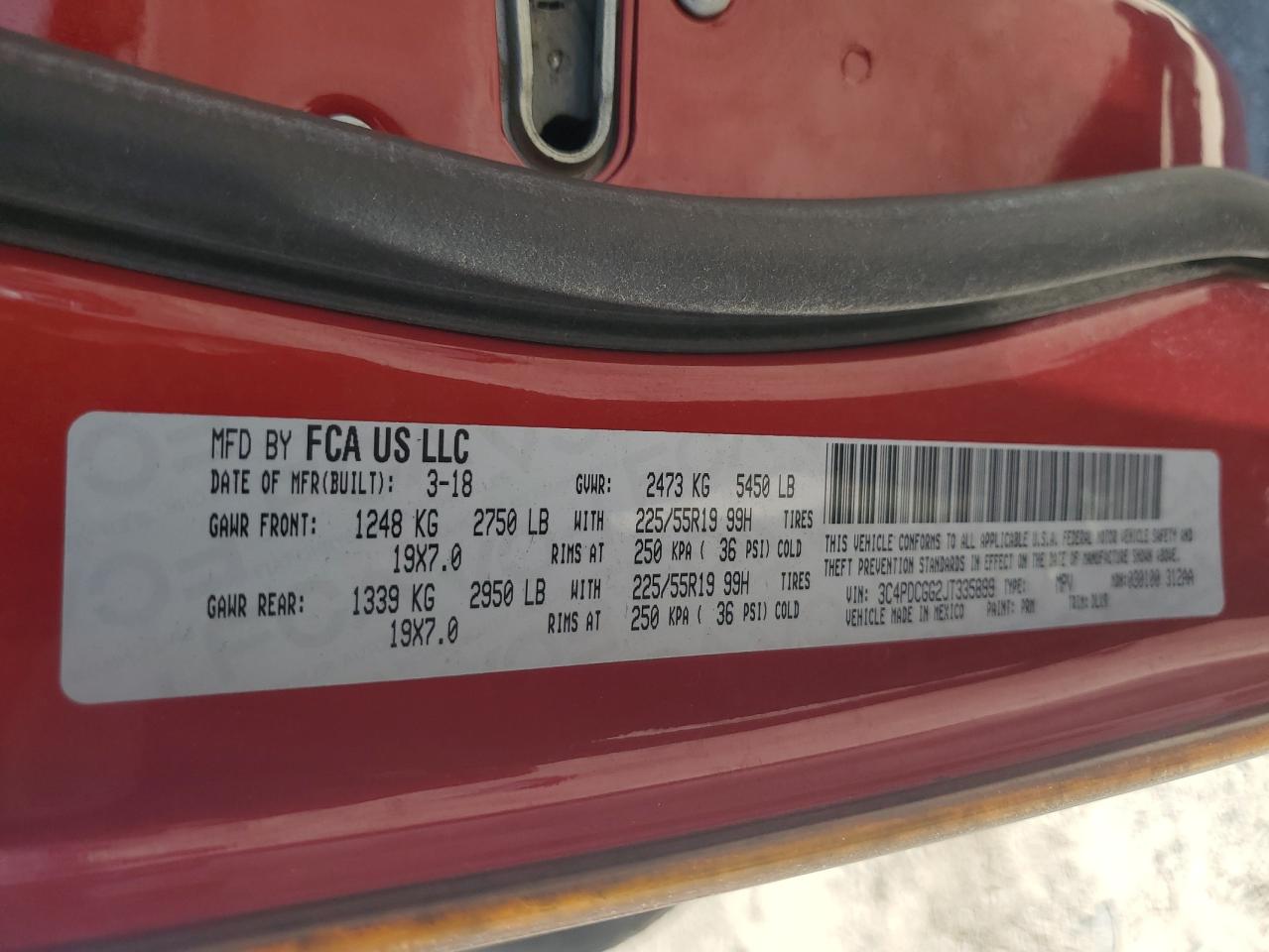 3C4PDCGG2JT335899 2018 Dodge Journey Crossroad