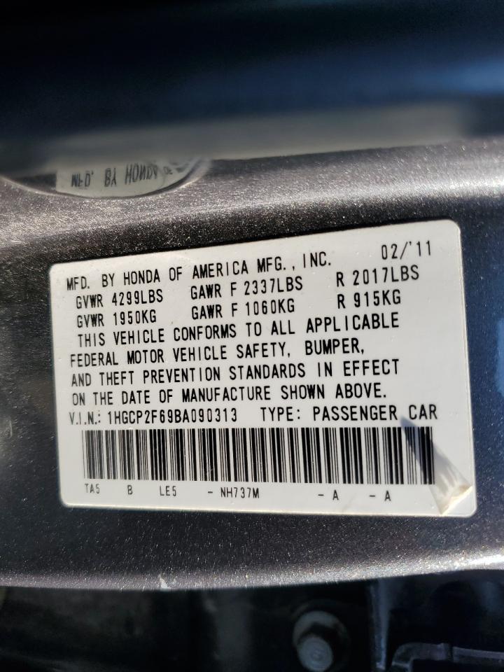 1HGCP2F69BA090313 2011 Honda Accord Se