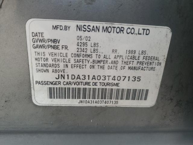 2003 Nissan Maxima Gle VIN: JN1DA31A03T407135 Lot: 57308724