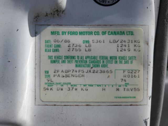 1988 Ford Crown Victoria Lx VIN: 2FABP74F5JX223865 Lot: 60498604