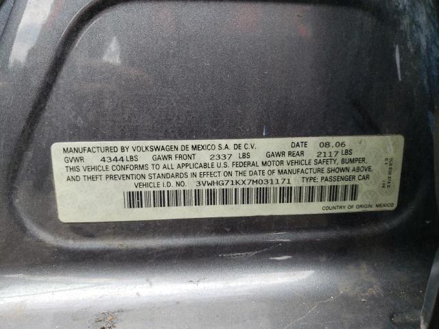 2007 Volkswagen Jetta 2.5 VIN: 3VWHG71KX7M031171 Lot: 57906784
