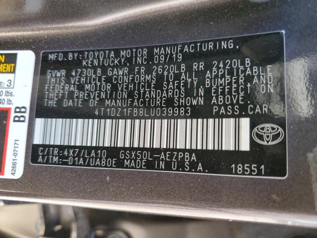 VIN 4T1DZ1FB8LU039983 2020 Toyota Avalon, Limited no.12