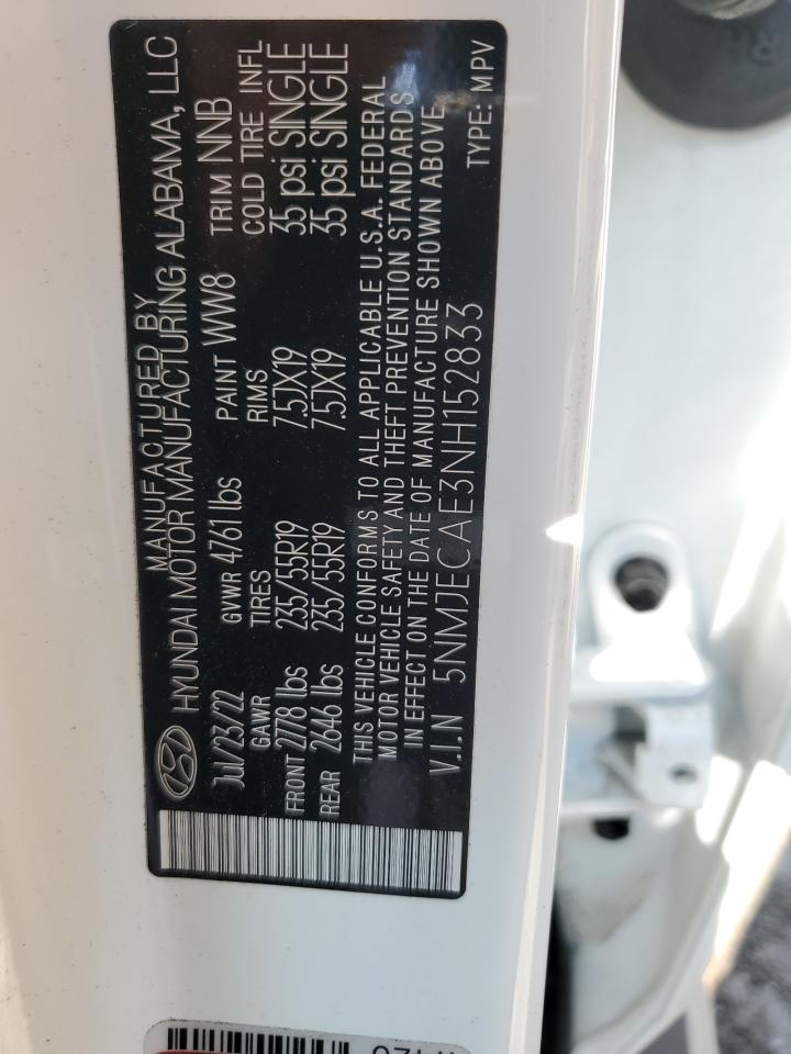 5NMJECAE3NH152833 2022 Hyundai Tucson Limited