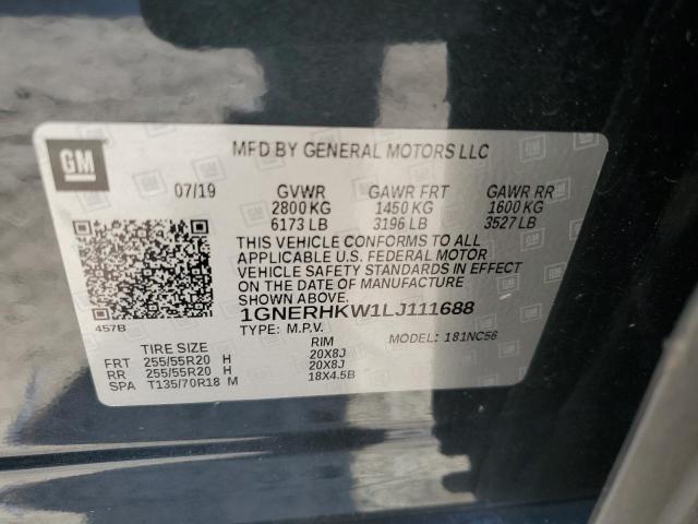 2020 Chevrolet Traverse Lt VIN: 1GNERHKW1LJ111688 Lot: 59443544