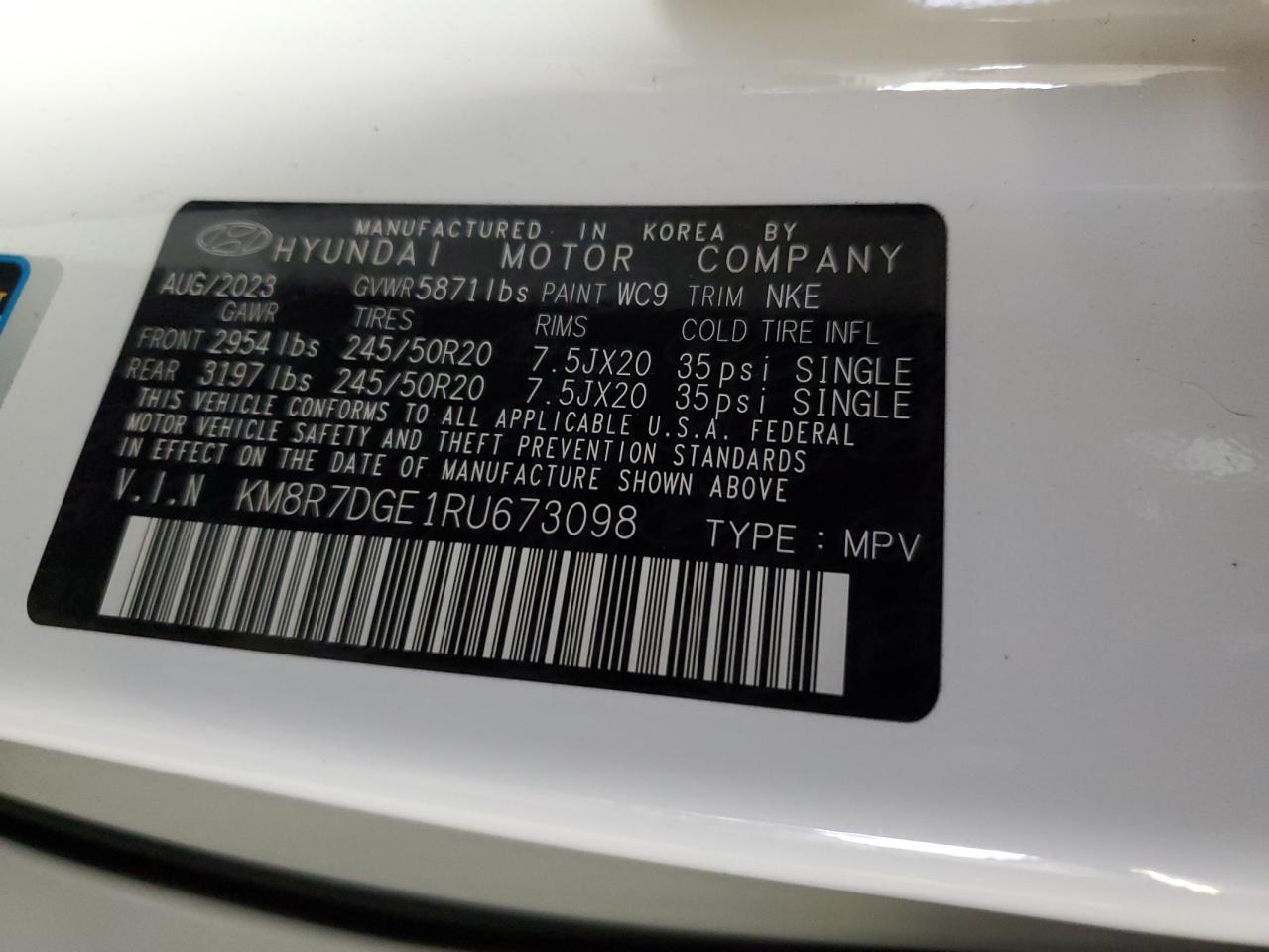 KM8R7DGE1RU673098 2024 Hyundai Palisade Calligraphy