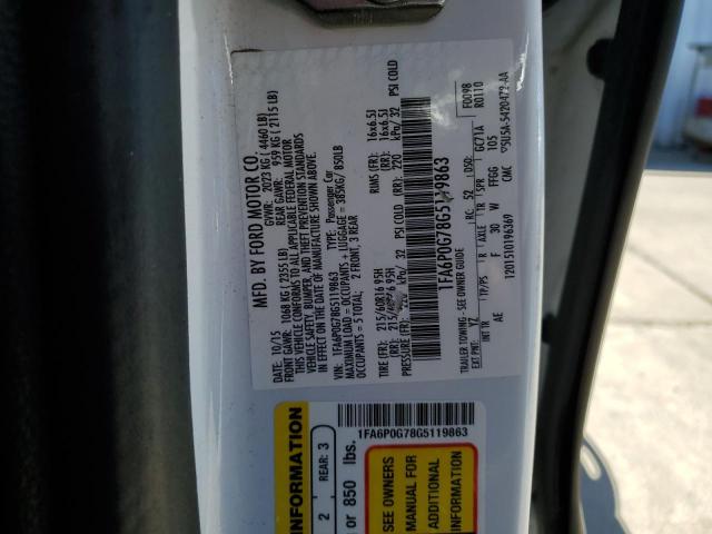 2016 FORD FUSION S - 1FA6P0G78G5119863