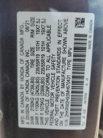 2021 HONDA CR-V TOURI - 2HKRW2H93MH670431