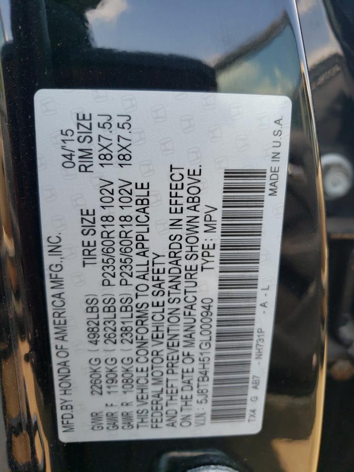 5J8TB4H51GL000940 2016 Acura Rdx Technology