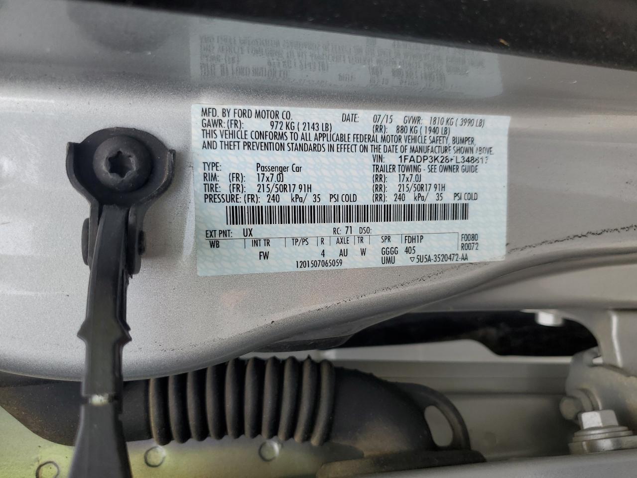 1FADP3K28FL348817 2015 Ford Focus Se