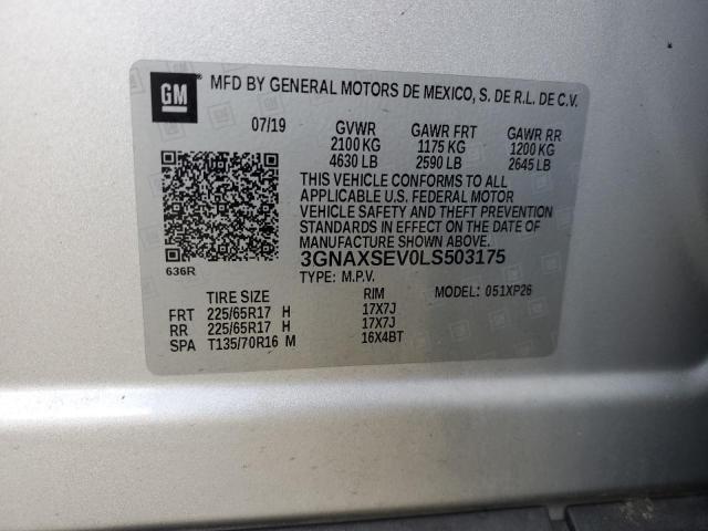 2020 Chevrolet Equinox Ls VIN: 3GNAXSEV0LS503175 Lot: 57644784