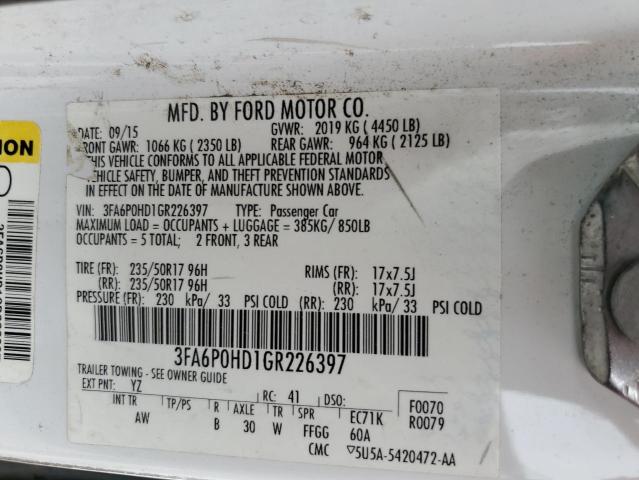 3FA6P0HD1GR226397 2016 FORD FUSION - Image 12