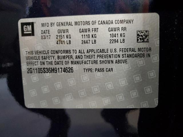 2017 Chevrolet Impala Lt VIN: 2G1105S36H9174626 Lot: 58294064