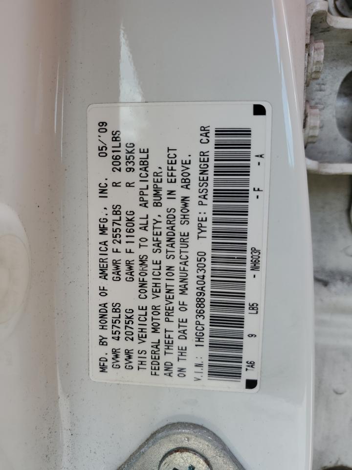 1HGCP36889A043050 2009 Honda Accord Exl