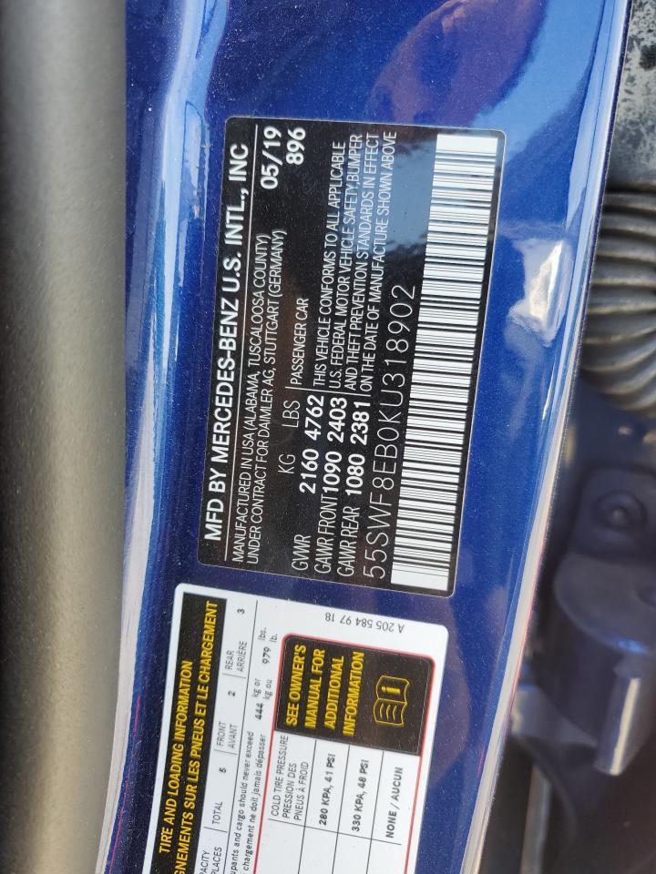 55SWF8EB0KU318902 2019 Mercedes-Benz C 300 4Matic