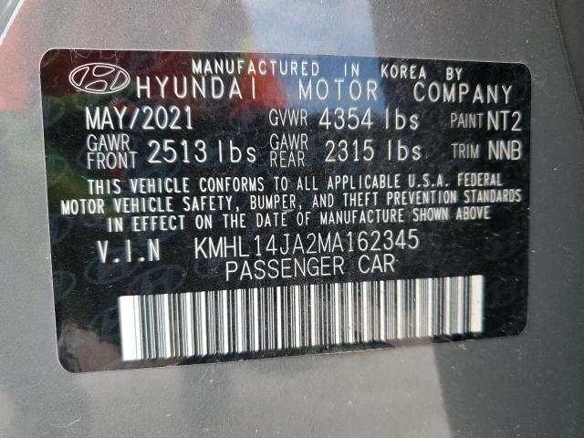 2021 Hyundai Sonata Sel VIN: KMHL14JA2MA162345 Lot: 57631974