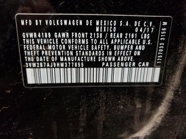 2017 VOLKSWAGEN JETTA S - 3VW2B7AJ9HM377855