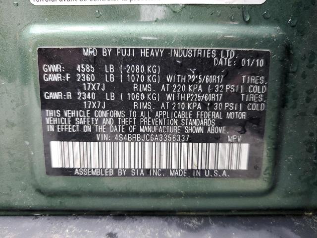 2010 Subaru Outback 2.5I Limited VIN: 4S4BRBJC6A3356337 Lot: 57931024