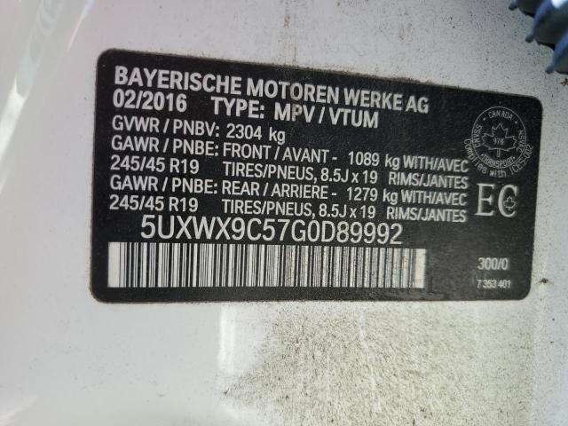 2016 BMW X3 xDrive28I VIN: 5UXWX9C57G0D89992 Lot: 59097964