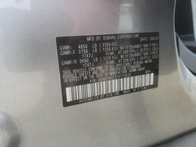 2023 Subaru Outback Premium VIN: 4S4BTAFC1P3113533 Lot: 59304724