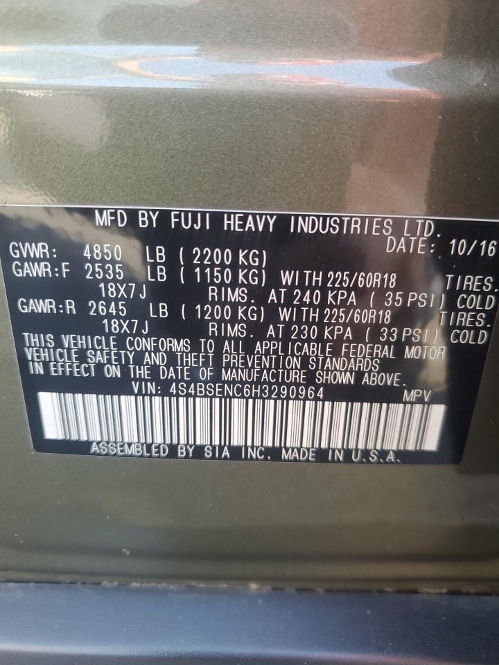 4S4BSENC6H3290964 2017 Subaru Outback 3.6R Limited