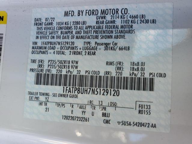 2022 FORD MUSTANG - 1FATP8UH7N5129120