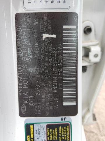 2014 Kia Cadenza Premium VIN: KNALN4D7XE5144482 Lot: 61074164