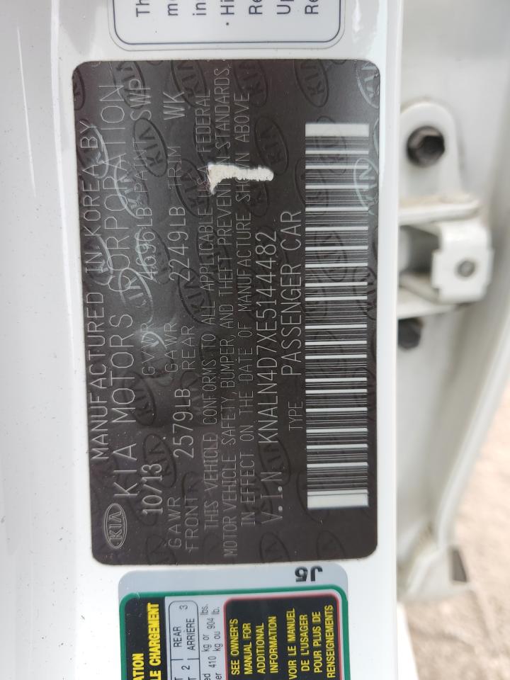 KNALN4D7XE5144482 2014 Kia Cadenza Premium