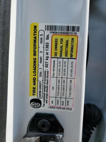 2013 Ford Explorer Xlt VIN: 1FM5K8D84DGB75116 Lot: 57016494