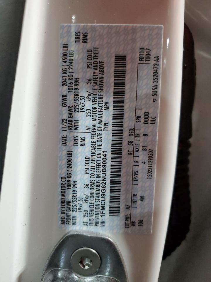 1FMCU9G62NUB90041 2022 Ford Escape Se