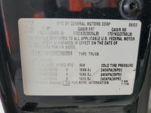 1GCEK14V33E366084 | 2003 Chevrolet silverado k1500