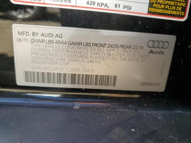 2012 Audi A3 Premium Plus VIN: WAUKEAFM7CA057463 Lot: 58069644