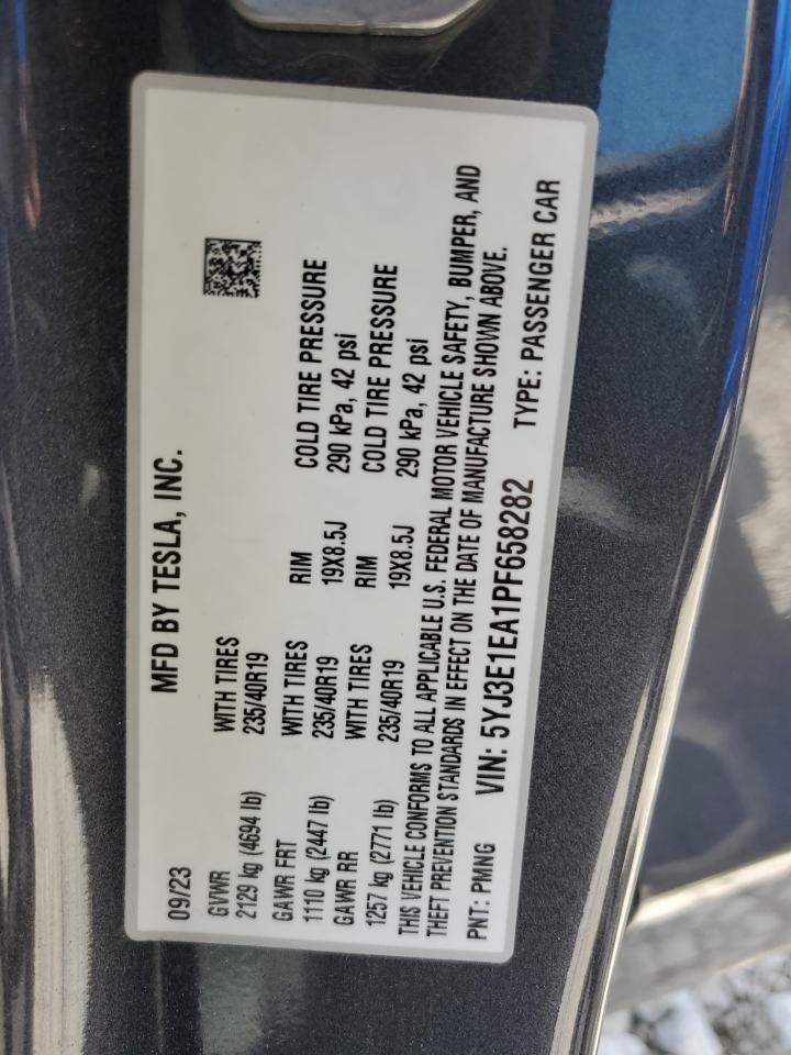 5YJ3E1EA1PF658282 2023 Tesla Model 3