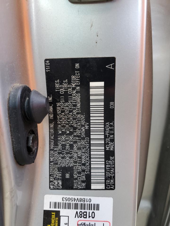 5TDZA23C95S249133 2005 Toyota Sienna Ce