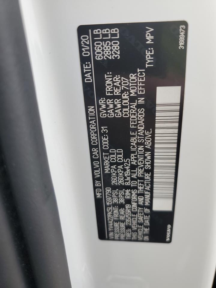 YV4A22PK5L1597790 2020 Volvo Xc90 T6 Momentum