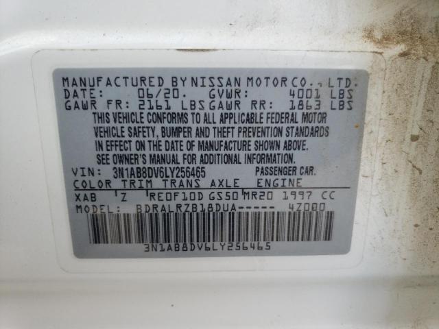 2020 Nissan Sentra Sr VIN: 3N1AB8DV6LY256465 Lot: 59373914