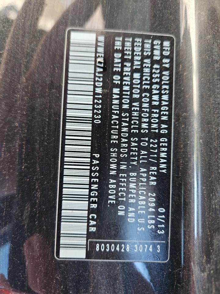 WVWEV7AJ2DW123230 2013 Volkswagen Gti
